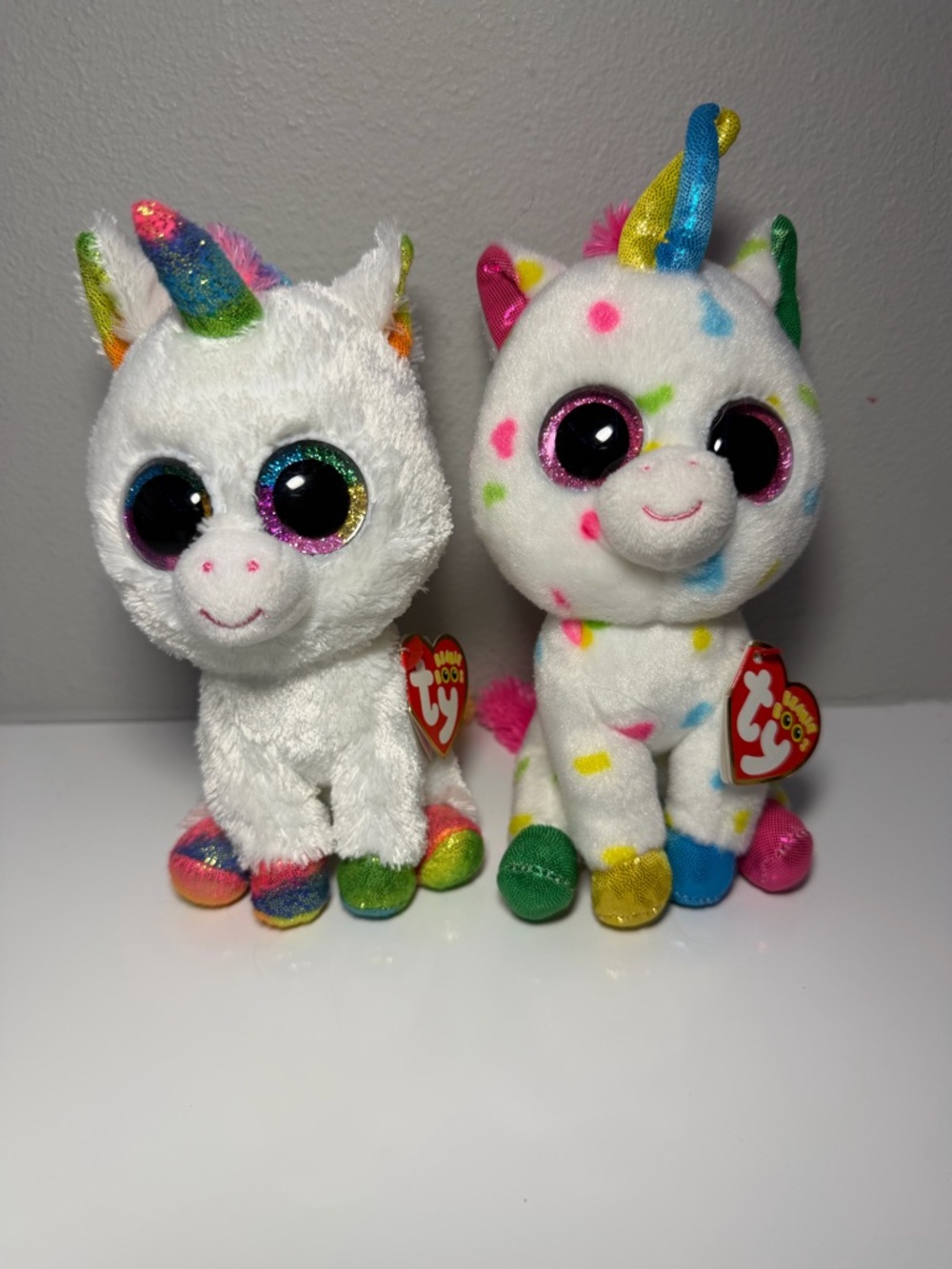 Ty Rainbow-Hoof Unicorn Plush Duo - Harmonie and Pixy